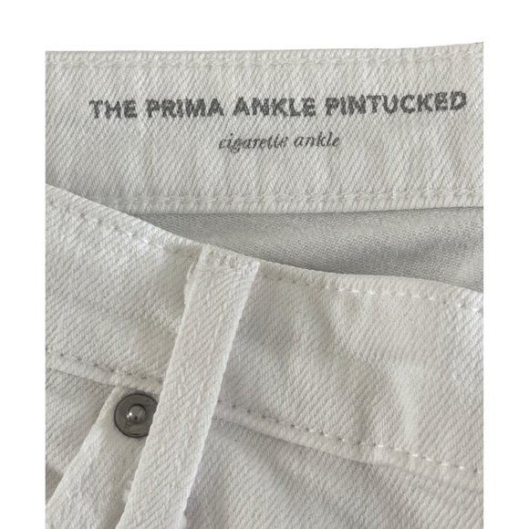 AG Adriano Goldschmied The Prima Ankle Pintucked White Jeans‎ Womens 29R $215 - Picture 9 of 14